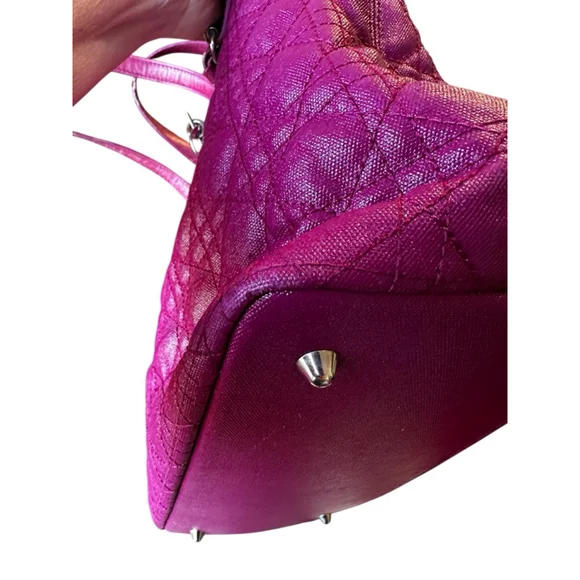 Christian Dior Cannage Panarea Magenta Quilted Tote Bag w/ COA - Picture 9 of 16